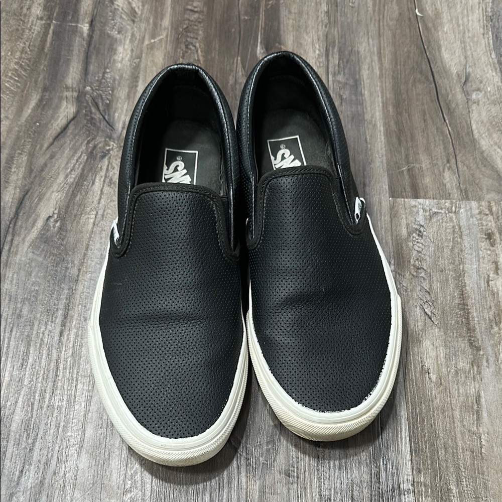 Vans Black Athletic Slip-On Shoes with Waffle Tread